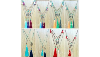 crystal beads necklaces charms tassels mix color 50 Pieces free shipping wholesale